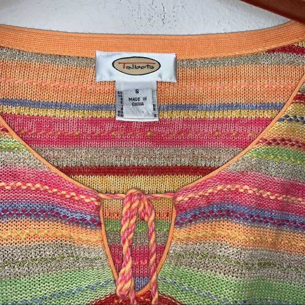 Talbots Colorful Striped Sweater Top - Picture 4 of 7